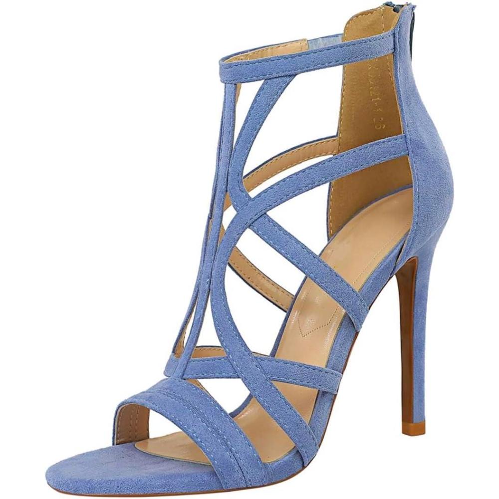 image:imageJOEupin Sandales talons aiguilles talons hauts pour femmesBleu