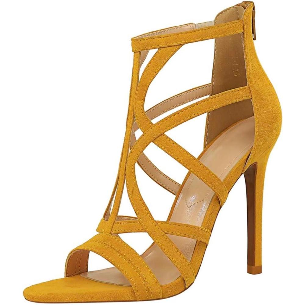 image:imageJOEupin Sandales talons aiguilles talons hauts pour femmesJaune