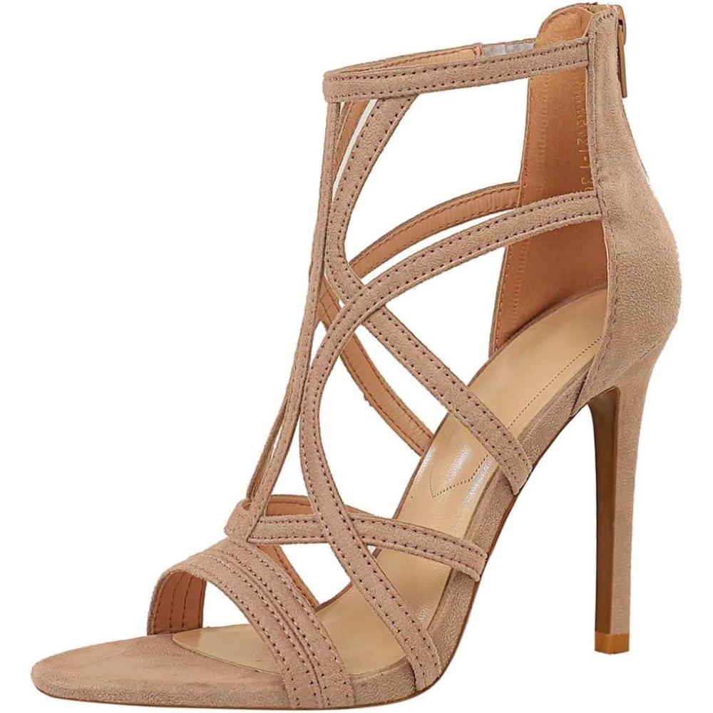 image:imageJOEupin Sandales talons aiguilles talons hauts pour femmesKaki