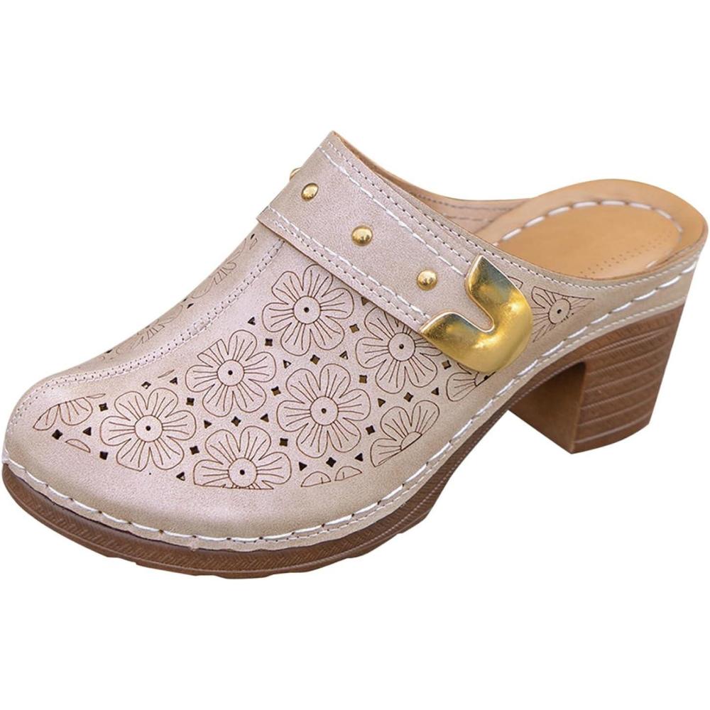 image:imageSabots orthopdiques enfiler bout ferm pour femme Coupe large Sandales de marche avec soutien de la vote plantaire et sangle boucle rglableRose 8