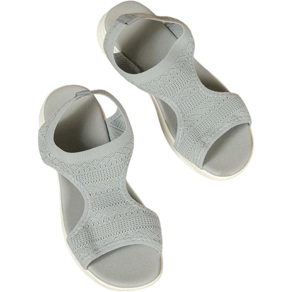 image:imageSandale cale Femme Mode Bout Ouvert Compenses Plateforme Sandales Orthopedique Poisson Bouche Pantoufles Respirantes Ete Chaussures Femme Pantoufles Dcontractes1 1 Grey