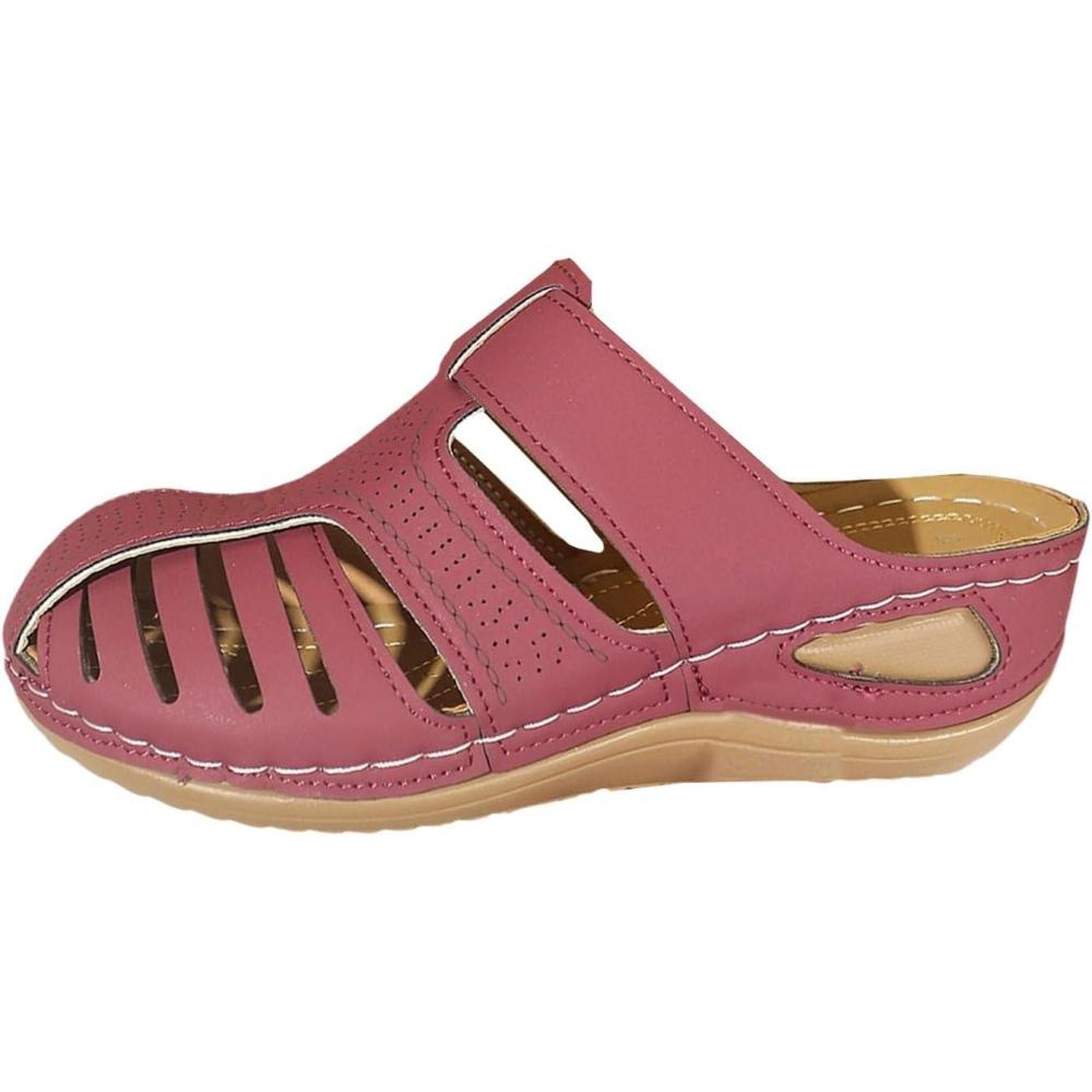 image:imageSandales Confort Femme t Mode Compenses Plateforme Chaussure Chaussons Confortable Bout Ferm Pantoufles AntiDrapant Chaussures De Plage Claquettes Lger MulesY2 Hot Pink