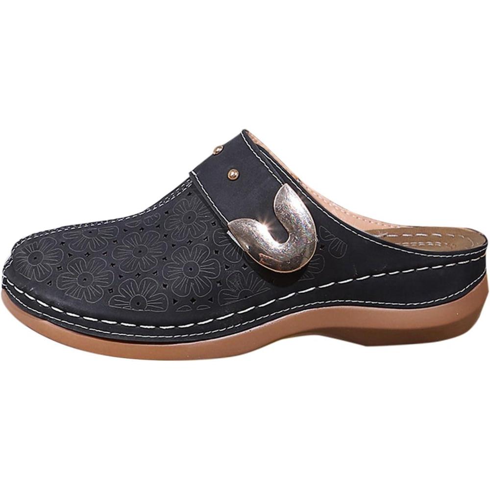image:imageSandales Confort Femme t Mode Compenses Plateforme Chaussure Chaussons Confortable Bout Ferm Pantoufles AntiDrapant Chaussures De Plage Claquettes Lger MulesY3 Black