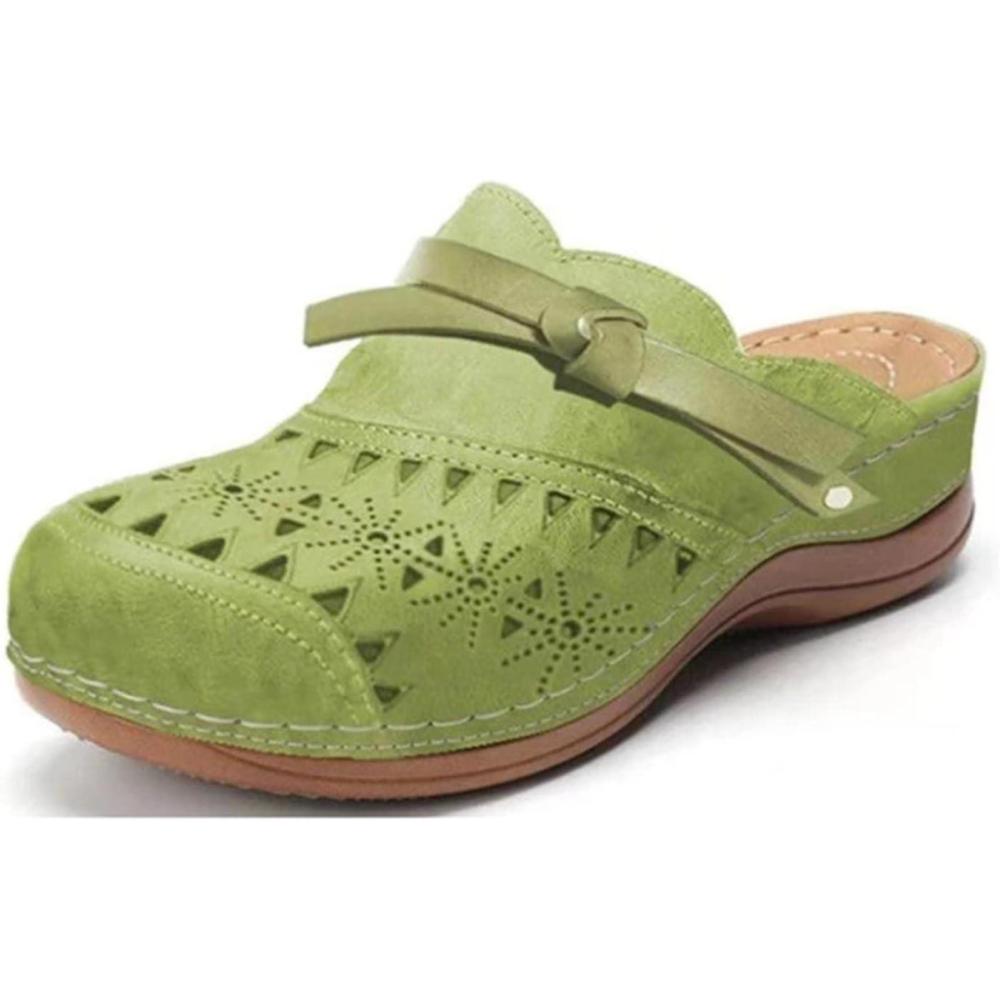 image:imageSandales Orthopdique Femmes t Marche Femme Confortable Plateforme Chaussures de Plage Antidrapantes Respirantes Bohme Bout Ouvert Sandales avec Talon Bloc Chaussure Femmes Talon CompensD Vert