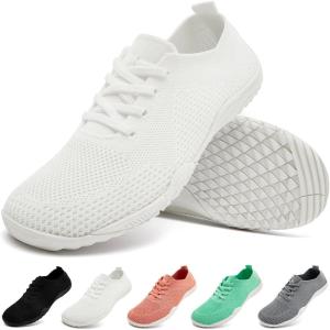 Basket Femme Barefoot Slip on Chaussure Mode et Sport pour Sneakers Running Confortable Sport(Blanc)