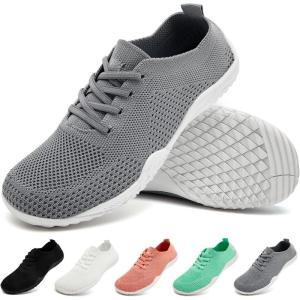 Basket Femme Barefoot Slip on Chaussure Mode et Sport pour Sneakers Running Confortable Sport(Gris Clair)