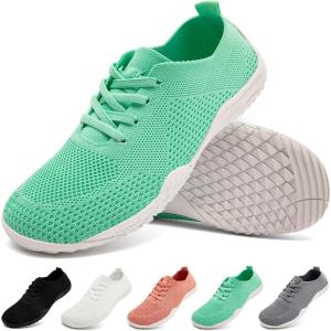 Basket Femme Barefoot Slip on Chaussure Mode et Sport pour Sneakers Running Confortable Sport(Vert Clair)
