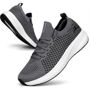 Basket Femme Chaussures de Sport Confort Respirant Léger Chaussures Fitness Gym Jogging Outdoor Sneakers(Gris Foncé)