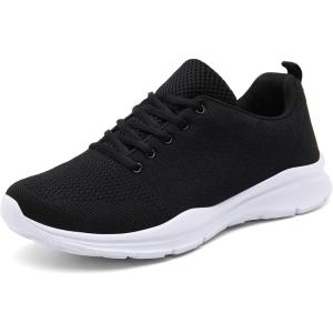 Chaussures de Sport Course Homme Femme Basket Lacets Fitness Confortable Sneakers Trail Running Shoes(Noir)