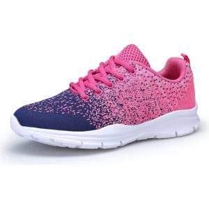 Chaussures de Sport Course Homme Femme Basket Lacets Fitness Confortable Sneakers Trail Running Shoes(Rose Bleu)