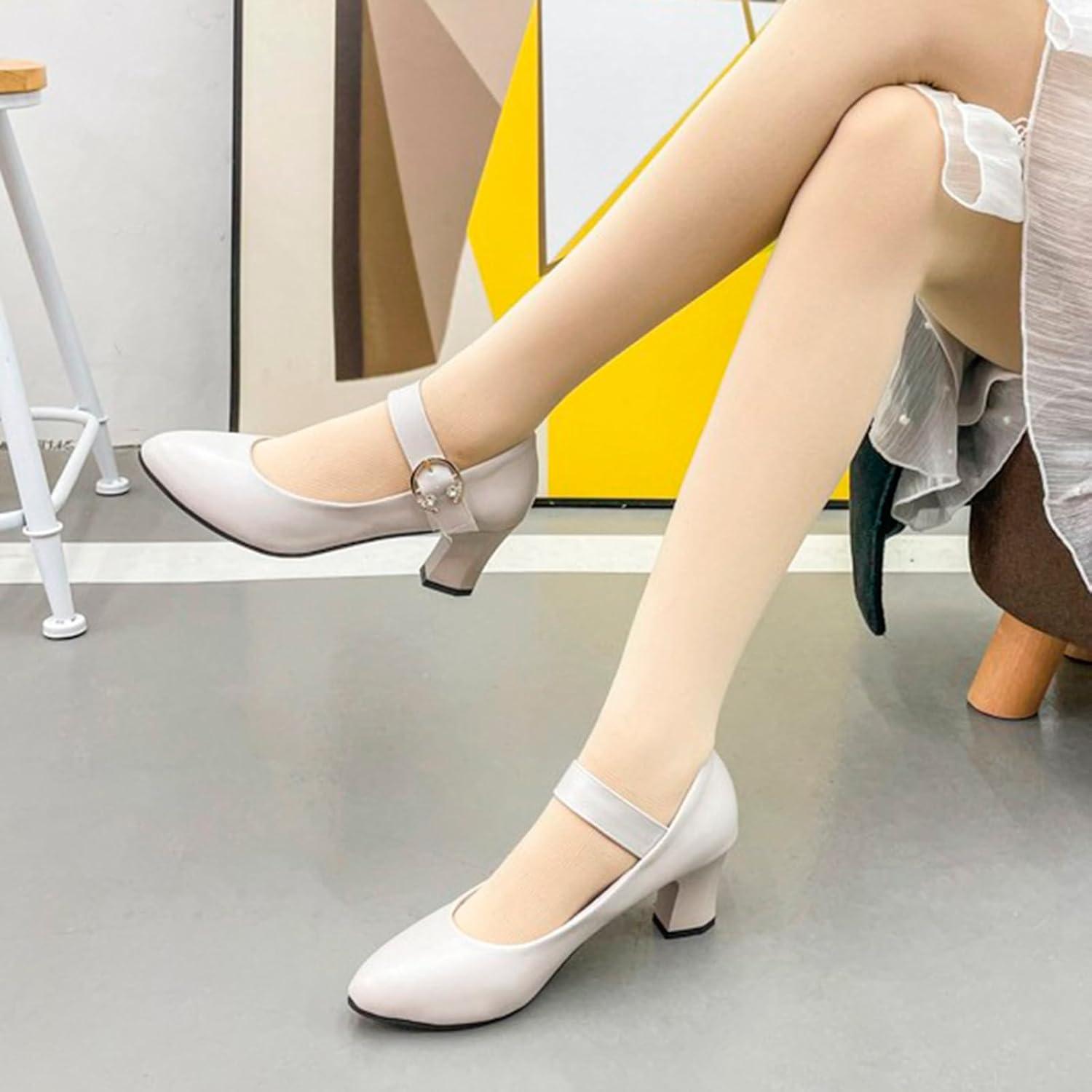 image:image2026 Chaussures Dirndl pour femme Style traditionnel avec talon pais Ballerines lgantes clipserBeige