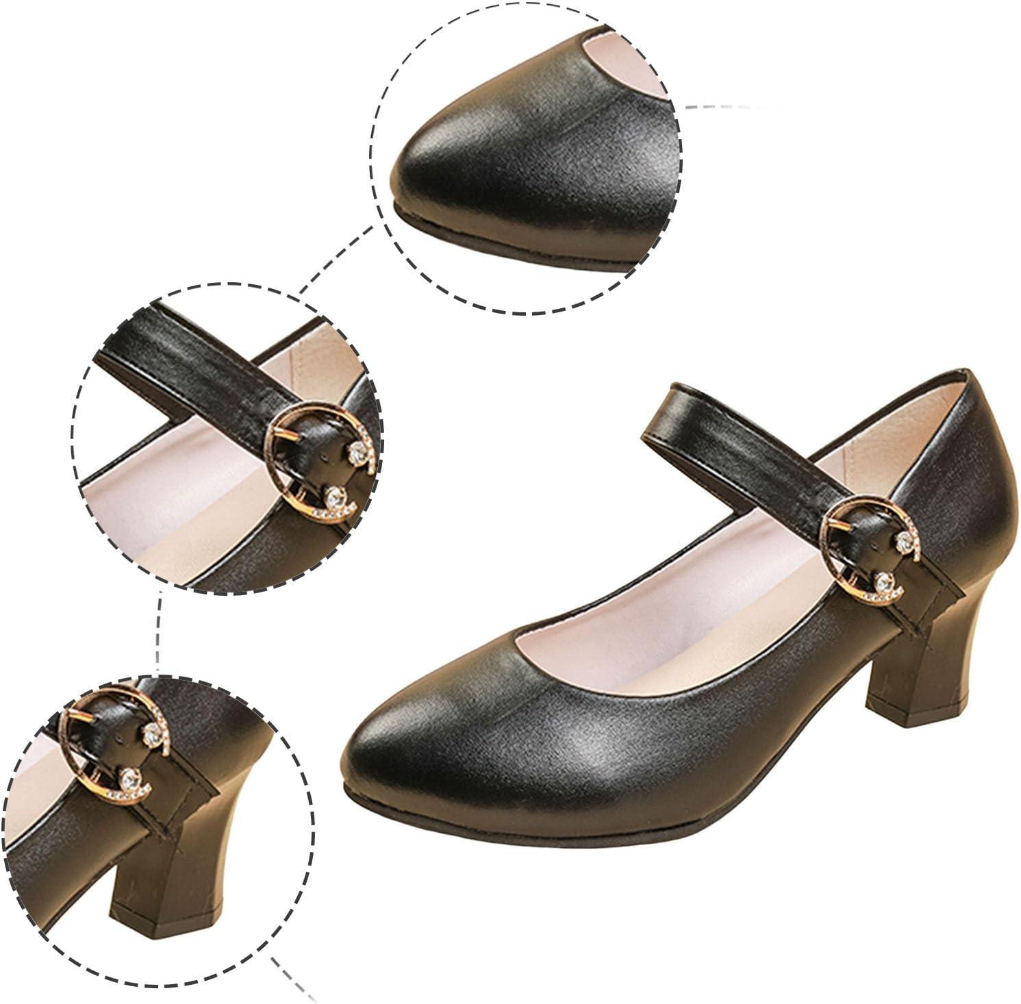 image:image2026 Chaussures Dirndl pour femme Style traditionnel avec talon pais Ballerines lgantes clipserNoir