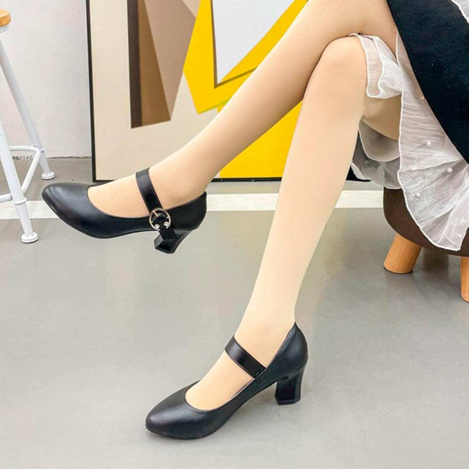 image:image2026 Chaussures Dirndl pour femme Style traditionnel avec talon pais Ballerines lgantes clipserNoir