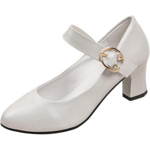 2026 Chaussures Dirndl pour femme – Style traditionnel avec talon épais – Ballerines élégantes à clipser(Beige)