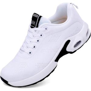 Basket Femme Mesh Chaussures de Sport Légères Confortables Chaussures de Running Jogging Outdoor Mode Sneakers Noir Blanc Rose EU 35-42(Blanc)