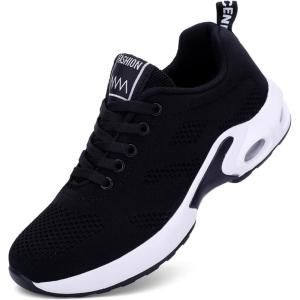Basket Femme Mesh Chaussures de Sport Légères Confortables Chaussures de Running Jogging Outdoor Mode Sneakers Noir Blanc Rose EU 35-42(Noir)