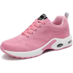 Basket Femme Mesh Chaussures de Sport Légères Confortables Chaussures de Running Jogging Outdoor Mode Sneakers Noir Blanc Rose EU 35-42(Rose)